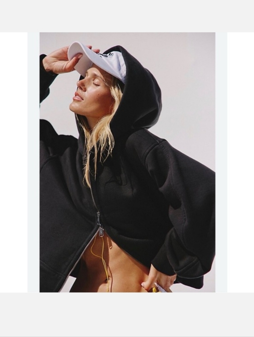 FREE PEOPLE MOVEMENT A CUT ABOVE ZIP UP HOODIE SWEATSHIRT